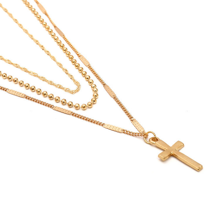 Women's Cross multi-layer necklace