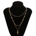 Women's Cross multi-layer necklace